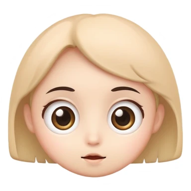 cute KOMACOM character with round face and big eyes sticker