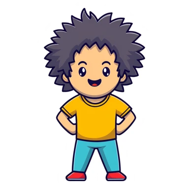 crazy man with wild hair and manic expression sticker