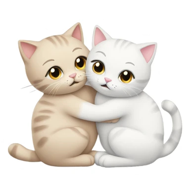 Two cute cats hugging eachother sticker