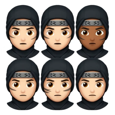 Ninja with different emotions sticker