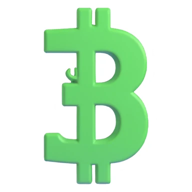 green dollar sign, 3D emoji style sticker