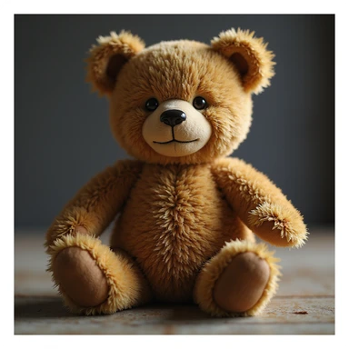 realistic teddy bear, soft lighting, photorealistic, on white background sticker