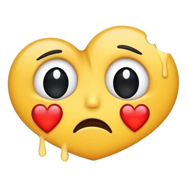 Emoji triste llorando con corazón negro roto sticker