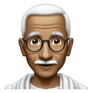 mahatma ghandi but with ariana grande's hairstyle sticker