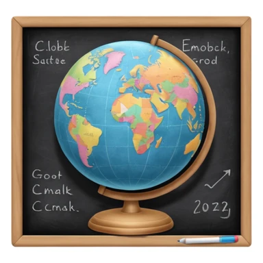 globe on chalkboard sticker
