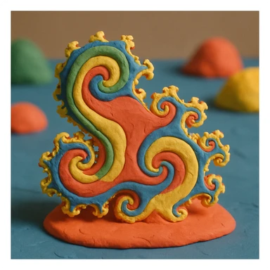 fractal pattern claymation style sticker