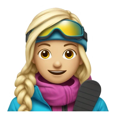 Blonde girl on snowboard  sticker