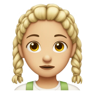 sad girl with pigtails sticker