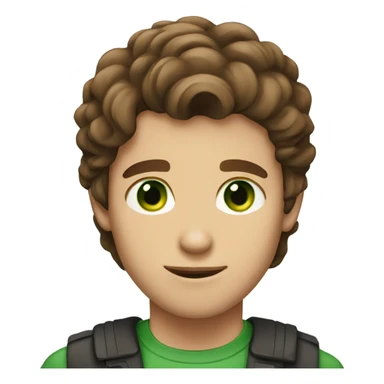 brown hair green eyed male sticker