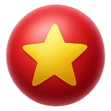 Red bouncy ball with a yellow star in the middle  sticker