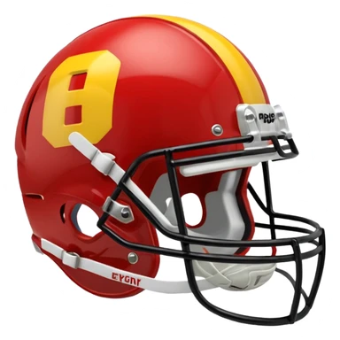 college football player helmets red & yellow mix sticker