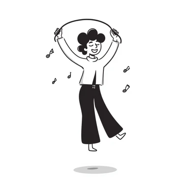 playful hand drawn sketch of a person jumping rope sticker