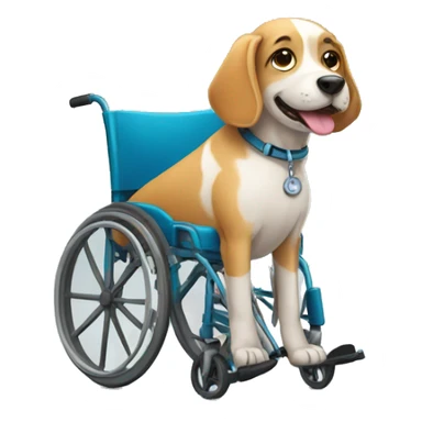 Dog with a wheelchair sticker