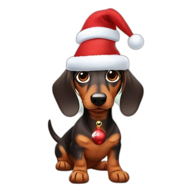 A daschund with christmas socks  sticker