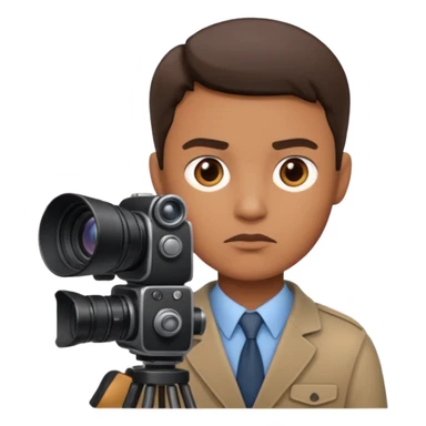 a journalist with a camera sticker