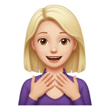 a girl with a happy expression on her face and someone else’s hands are around her neck choking her  sticker