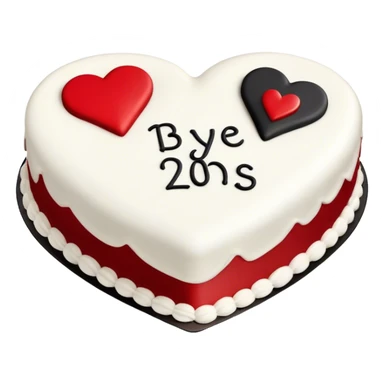 Create a heart shaped cake divided in two. first half is black and says “Bye 20’s” and the second half is red and says “hello 30s” sticker