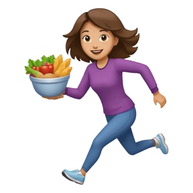 Woman Running to food, must have food  sticker