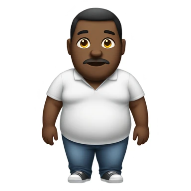 Large overweight black man sticker
