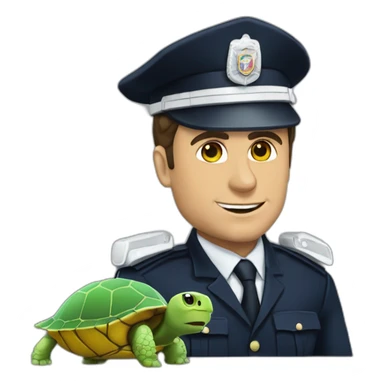 Macron sur une tortue de police sticker