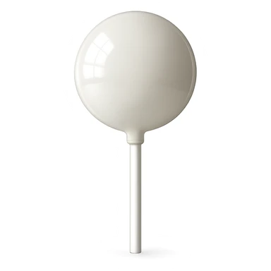 Change the lollipop color to white, keep the background transparent, realistic style. sticker