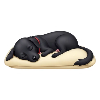 Black dog sleeps sticker