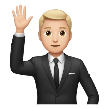 man in a suit raising his hand sticker