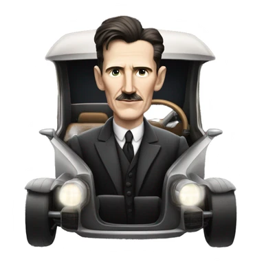 Nikola tesla in a Tesla car sticker
