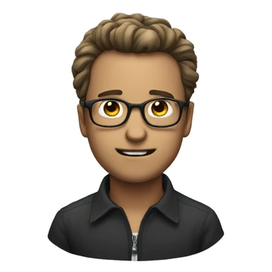 psychopath guy with glasses sticker