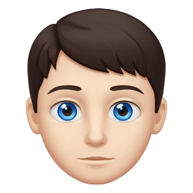 Crie um menino com cabelo castanho escuro com os olhos azuis sticker