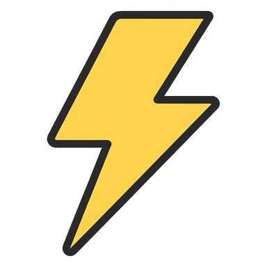 lightning bolt icon with color outline sticker