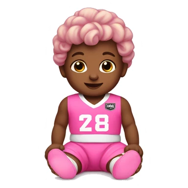  infant wearing pink messie jersey sticker