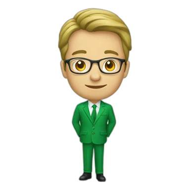 Wisdom, young marketing teacher in green suit sticker