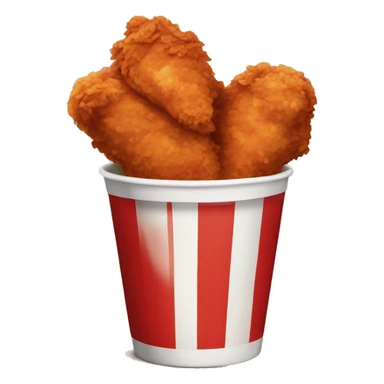 Red and white striped cup of fried chicken sticker