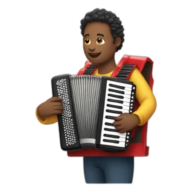 person with accordion sticker