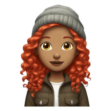 Girl with red hair and cute clothes sticker