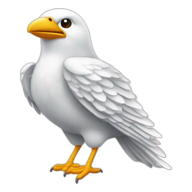 Oiseau blanc de face qui écarte grand les ailes  sticker