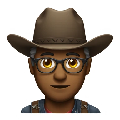 Yorker wearing a cowboy hat and glasses sticker