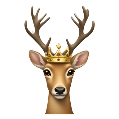 Deer wearing a crown sticker