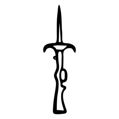 A sickle attached to the end of a rifle as a bayonet weapon sticker
