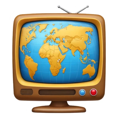 Tv with an globe in emoji style sticker