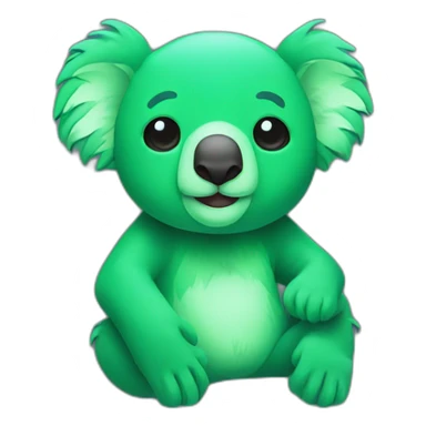 Neon sign of green koala sticker