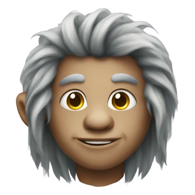 Troll with a long nappy hair sticker