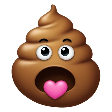 poop with hearts and smiley face sticker