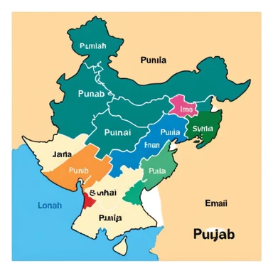 Punjab map sticker