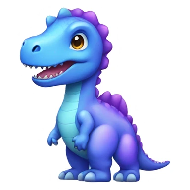 Female full body blue and purple cute dinosaur sticker