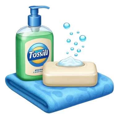 Soap, washcloth and shampoo sticker