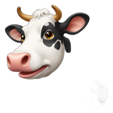 Cow licking his nose sticker