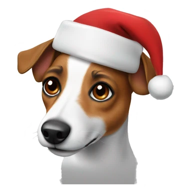 Jack russel with Christmas hat sticker