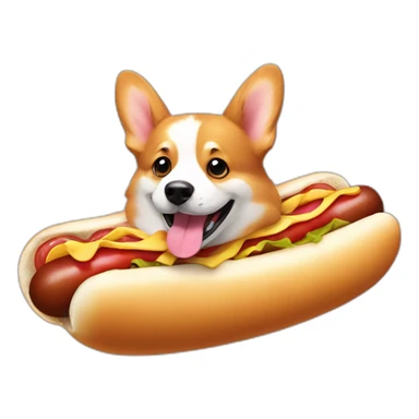corgi inside hot dog sticker